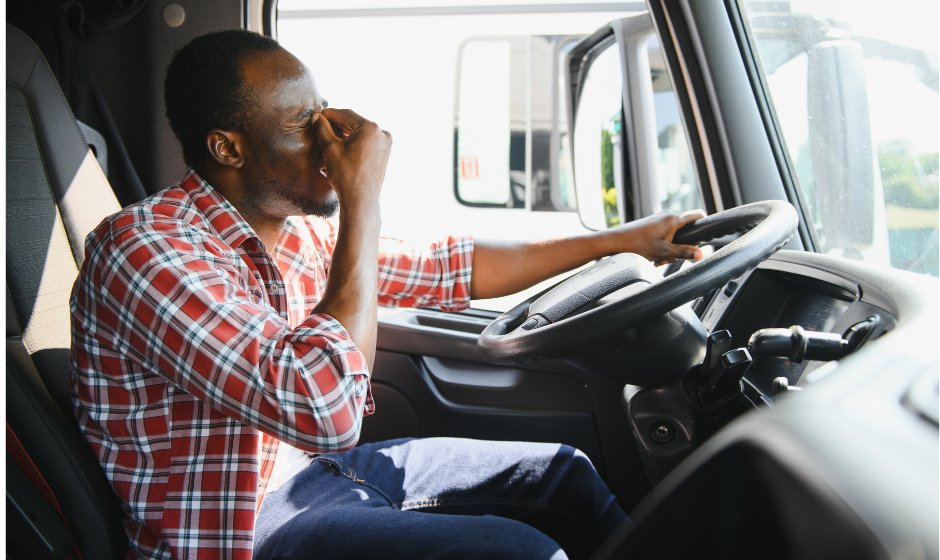 A frustrated truck driver waits in detention