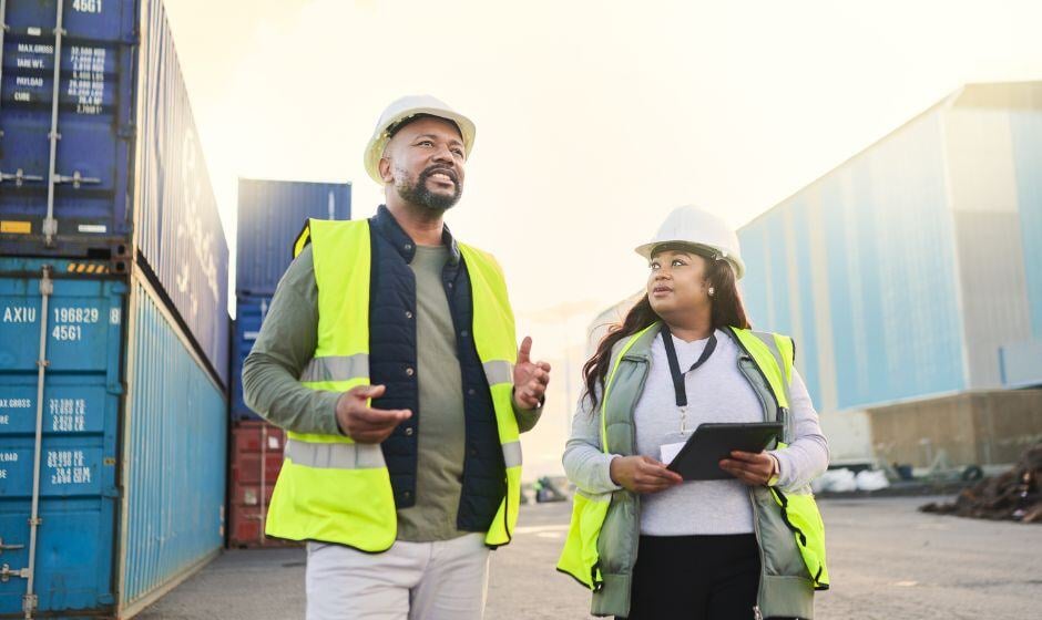 A pair of container shippers