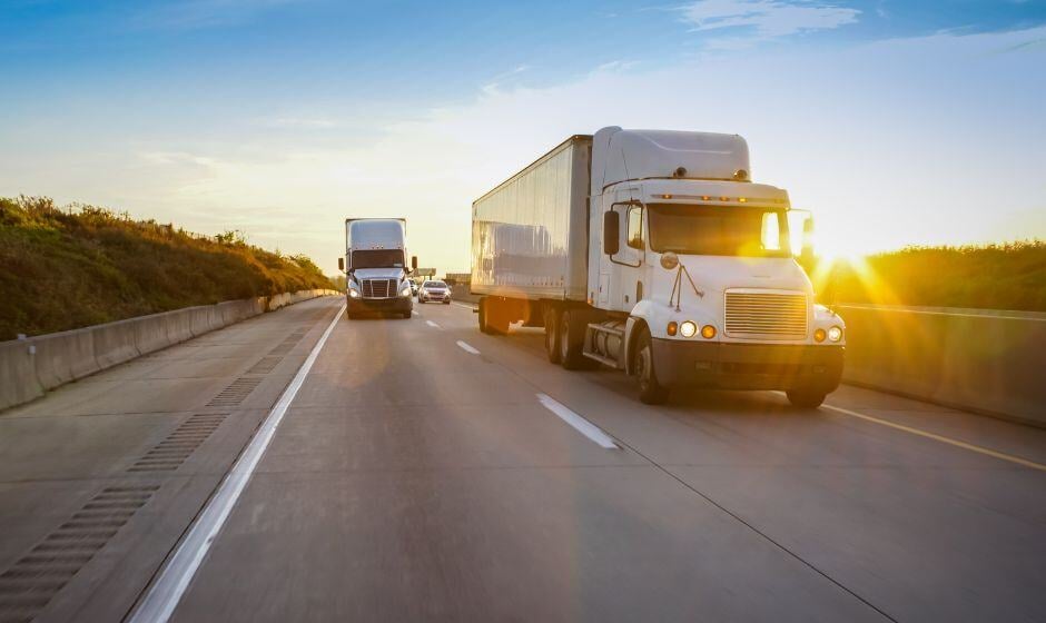 Two dry van trucks